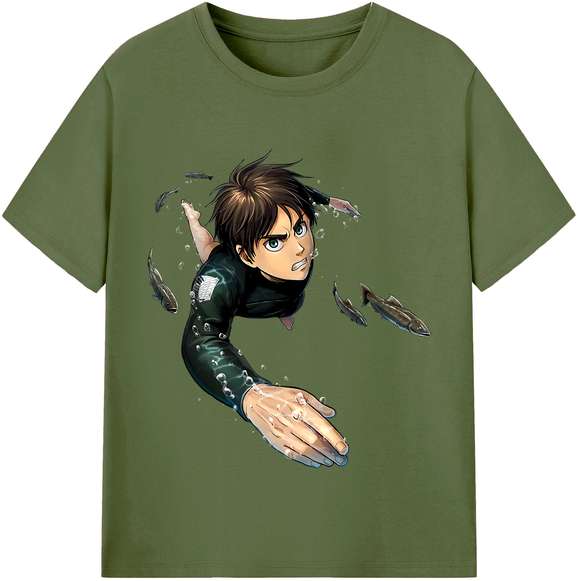 （画像用） 進撃の巨人 エレン･イェーガー Attack on Titan Eren Jäger 綿100％半袖Tシャツ（フロントプリント）
